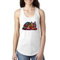 thumbnail image 1 of Wild Bobby, Colorful Rainbow Cat Animal Lover Ladies Racerback Tank Top, White, Medium, 1 of 3