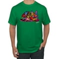 thumbnail image 1 of Wild Bobby, Colorful Rainbow Cat Animal Lover Men's Graphic T-Shirt, Kelly, Large, 1 of 3