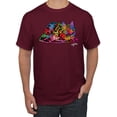 thumbnail image 1 of Wild Bobby, Colorful Rainbow Cat Animal Lover Men's Graphic T-Shirt, Maroon, X-Large, 1 of 3