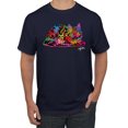 thumbnail image 1 of Wild Bobby, Colorful Rainbow Cat Animal Lover Men's Graphic T-Shirt, Navy, Small, 1 of 3