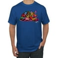 thumbnail image 1 of Wild Bobby, Colorful Rainbow Cat Animal Lover Men's Graphic T-Shirt, Royal, 4XL, 1 of 3
