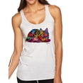 thumbnail image 1 of Wild Bobby, Colorful Rainbow Cat Animal Lover Tri-Blend Racerback Tank Top, Heather White, Small, 1 of 3