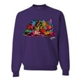 thumbnail image 1 of Wild Bobby, Colorful Rainbow Cat Animal Lover Unisex Crewneck Graphic Sweatshirt, Purple, X-Large, 1 of 3