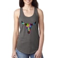 thumbnail image 1 of Wild Bobby, Colorful Rainbow Cow Bull Skull Animal Lover Ladies Racerback Tank Top, Dark Grey, X-Large, 1 of 3