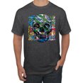 thumbnail image 1 of Wild Bobby, Colorful Rainbow Cow Bull Skull Animal Lover Men's Graphic T-Shirt, Heather Black, Large, 1 of 3