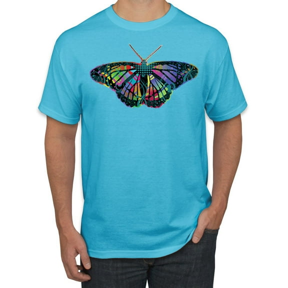 Wild Bobby, Colorful Rainbow Cow Bull Skull Animal Lover Men's Graphic T-Shirt, Light Turquoise, Large