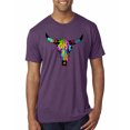 thumbnail image 1 of Wild Bobby, Colorful Rainbow Cow Bull Skull Animal Lover Mens Premium Tri Blend T-Shirt, Vintage Purple, Small, 1 of 3