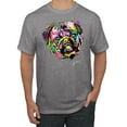 thumbnail image 1 of Wild Bobby, Colorful Rainbow Cute Pug Animal Lover Men's Graphic T-Shirt, Heather Grey, 5XL, 1 of 3