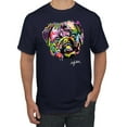 thumbnail image 1 of Wild Bobby, Colorful Rainbow Cute Pug Animal Lover Men's Graphic T-Shirt, Navy, 4XL, 1 of 3