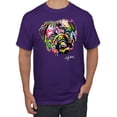 thumbnail image 1 of Wild Bobby, Colorful Rainbow Cute Pug Animal Lover Men's Graphic T-Shirt, Purple, 4XL, 1 of 3