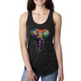 thumbnail image 1 of Wild Bobby, Colorful Rainbow Floral Elephant Animal Lover Ladies Racerback Tank Top, Black, Small, 1 of 3