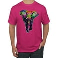 thumbnail image 1 of Wild Bobby, Colorful Rainbow Floral Elephant Animal Lover Men's Graphic T-Shirt, Fuschia, X-Large, 1 of 3