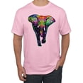 thumbnail image 1 of Wild Bobby, Colorful Rainbow Floral Elephant Animal Lover Men's Graphic T-Shirt, Light Pink, X-Large, 1 of 3