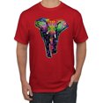 thumbnail image 1 of Wild Bobby, Colorful Rainbow Floral Elephant Animal Lover Men's Graphic T-Shirt, Red, 5XL, 1 of 3