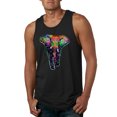 thumbnail image 1 of Wild Bobby, Colorful Rainbow Floral Elephant Animal Lover Mens Graphic Tank Top, Black, Small, 1 of 3