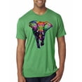 thumbnail image 1 of Wild Bobby, Colorful Rainbow Floral Elephant Animal Lover Mens Premium Tri Blend T-Shirt, Envy, Small, 1 of 3