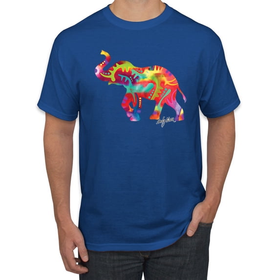 Wild Bobby, Colorful Rainbow Goldfish Animal Lover Men's Graphic T-Shirt, Royal, X-Large