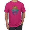 thumbnail image 1 of Wild Bobby, Colorful Rainbow Hamsa Symbol Spiritual Yoga, Pop Culture, Men Graphic Tees, Fuschia, Medium, 1 of 3