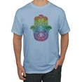 thumbnail image 1 of Wild Bobby, Colorful Rainbow Hamsa Symbol Spiritual Yoga, Pop Culture, Men Graphic Tees, Light Blue, 4XL, 1 of 3