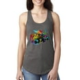 thumbnail image 1 of Wild Bobby, Colorful Rainbow Moose Head Wildlife Animal Lover Ladies Racerback Tank Top, Dark Grey, X-Large, 1 of 3