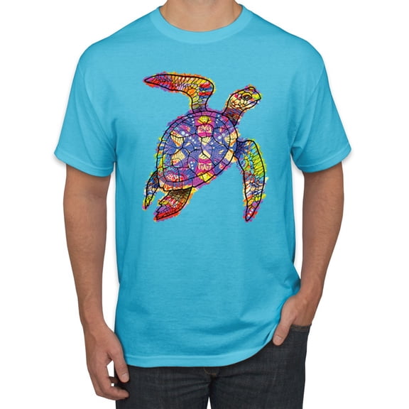 Wild Bobby, Colorful Rainbow Moose Head Wildlife Animal Lover Men's Graphic T-Shirt, Light Turquoise, 2XL