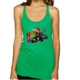 thumbnail image 1 of Wild Bobby, Colorful Rainbow Moose Head Wildlife Animal Lover Tri-Blend Racerback Tank Top, Envy, Small, 1 of 3