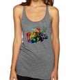 thumbnail image 1 of Wild Bobby, Colorful Rainbow Moose Head Wildlife Animal Lover Tri-Blend Racerback Tank Top, Premium Heather, X-Large, 1 of 3