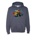 thumbnail image 1 of Wild Bobby, Colorful Rainbow Moose Head Wildlife Animal Lover Unisex Graphic Hoodie Sweatshirt, Vintage Heather Navy, Small, 1 of 3