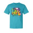 thumbnail image 1 of Wild Bobby, Colorful Rainbow Paint Love, Streetwear, Garment-Dyed Washed Look Short Sleeve T-Shirt, Blue Lagoon, Small, 1 of 3