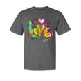 thumbnail image 1 of Wild Bobby, Colorful Rainbow Paint Love, Streetwear, Garment-Dyed Washed Look Short Sleeve T-Shirt, Charcoal, 2XL, 1 of 3