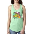 thumbnail image 1 of Wild Bobby, Colorful Rainbow Paint Love Streetwear Ladies Racerback Tank Top, Mint, X-Large, 1 of 3