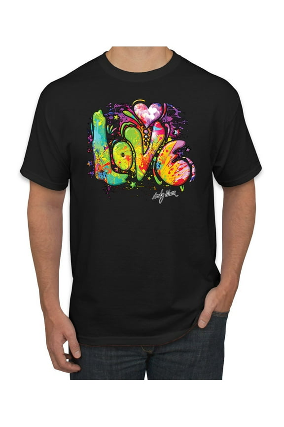 , Colorful Rainbow Paint Love Streetwear Men's Graphic T-Shirt, Black, Small