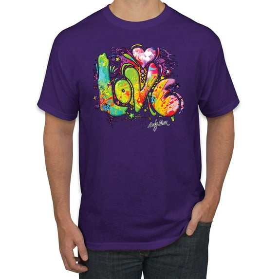 Wild Bobby, Colorful Rainbow Paint Love Streetwear Men's Graphic T-Shirt, Purple, X-Large