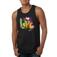 thumbnail image 1 of Wild Bobby, Colorful Rainbow Paint Love Streetwear Mens Graphic Tank Top, Black, Small, 1 of 3
