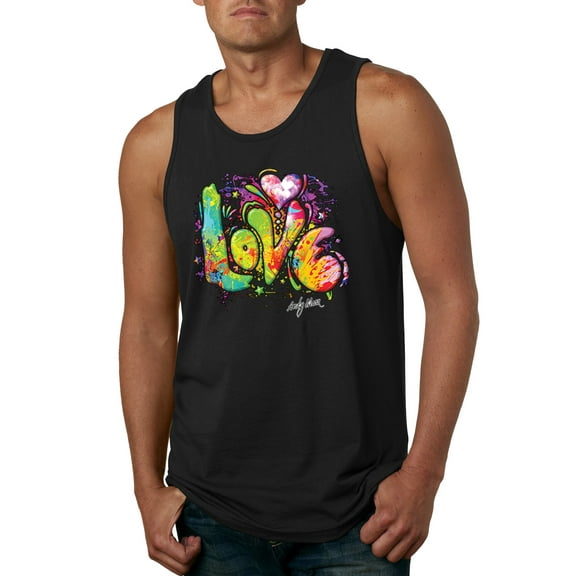 Wild Bobby, Colorful Rainbow Paint Love Streetwear Mens Graphic Tank Top, Black, Small