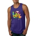 thumbnail image 1 of Wild Bobby, Colorful Rainbow Paint Love Streetwear Mens Graphic Tank Top, Purple, 3XL, 1 of 3