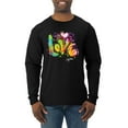 thumbnail image 1 of Wild Bobby, Colorful Rainbow Paint Love Streetwear Mens Long Sleeve Shirt, Black, Small, 1 of 3