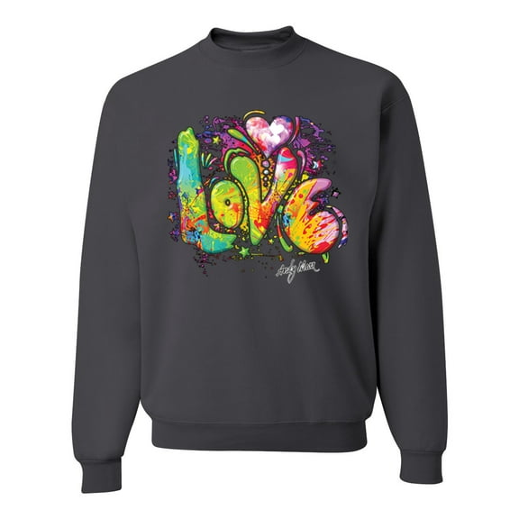Wild Bobby, Colorful Rainbow Paint Love Streetwear Unisex Crewneck Graphic Sweatshirt, Charcoal, Small
