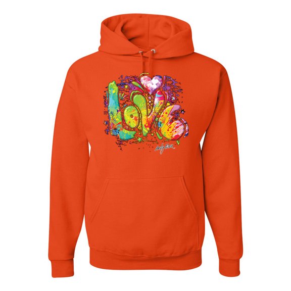 Wild Bobby, Colorful Rainbow Paint Love Streetwear Unisex Graphic Hoodie Sweatshirt, Orange, 3XL