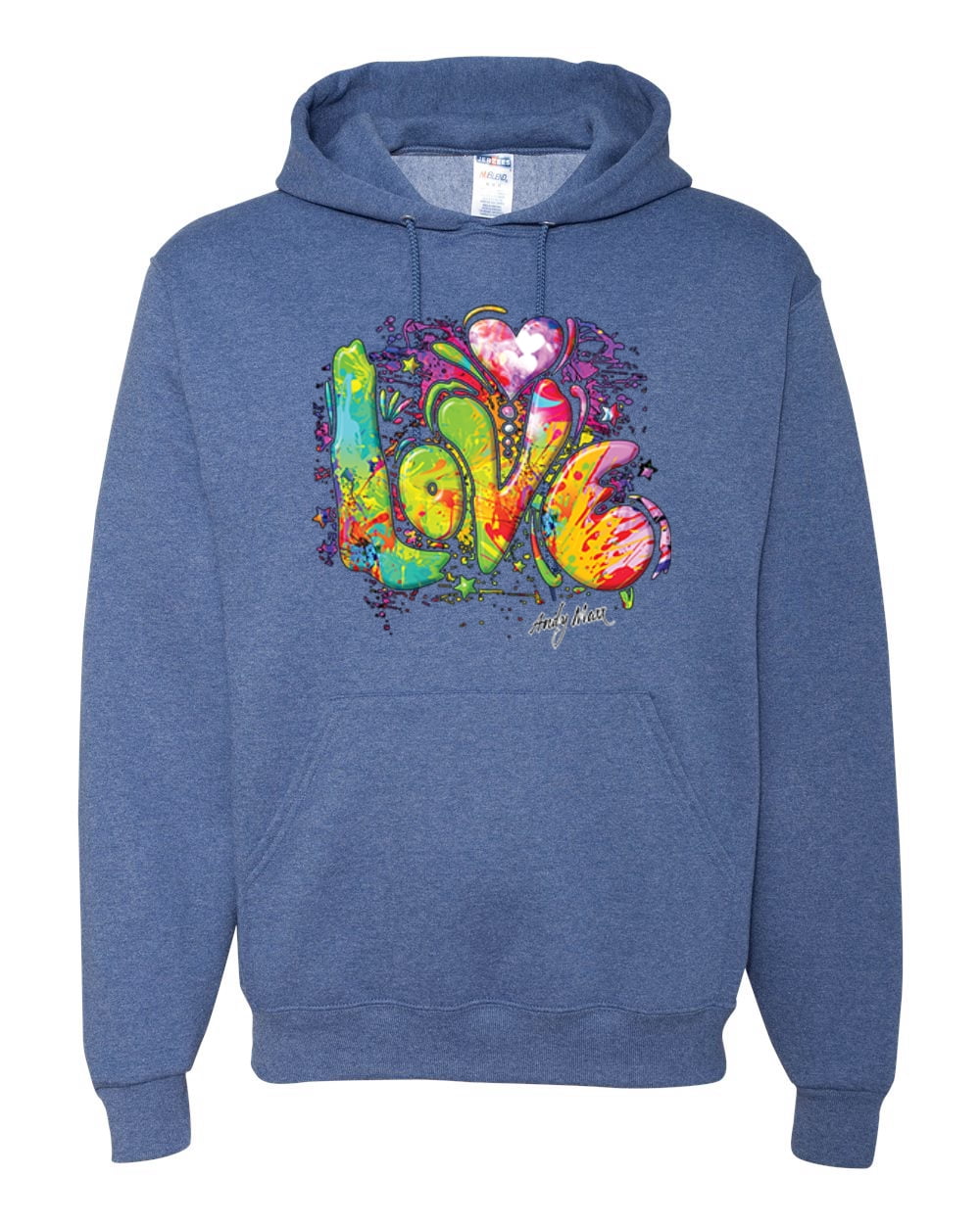 Wild Bobby Psychedelic Mushroom Hoodie - Neon LSD Graphic Sweatshirt, Red, X-Large