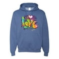thumbnail image 1 of Wild Bobby, Colorful Rainbow Paint Love Streetwear Unisex Graphic Hoodie Sweatshirt, Vintage Heather Blue, X-Large, 1 of 3