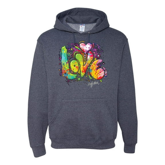 Wild Bobby, Colorful Rainbow Paint Love Streetwear Unisex Graphic Hoodie Sweatshirt, Vintage Heather Navy, X-Large
