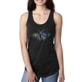 thumbnail image 1 of Wild Bobby, Colorful Rainbow Patterned Butterfly Animal Lover Ladies Racerback Tank Top, Black, Small, 1 of 3