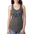 thumbnail image 1 of Wild Bobby, Colorful Rainbow Patterned Butterfly Animal Lover Ladies Racerback Tank Top, Dark Grey, Small, 1 of 3