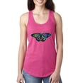 thumbnail image 1 of Wild Bobby, Colorful Rainbow Patterned Butterfly Animal Lover Ladies Racerback Tank Top, Raspberry, Small, 1 of 3