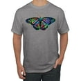 thumbnail image 1 of Wild Bobby, Colorful Rainbow Patterned Butterfly Animal Lover Men's Graphic T-Shirt, Heather Grey, Small, 1 of 3