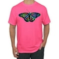 thumbnail image 1 of Wild Bobby, Colorful Rainbow Patterned Butterfly Animal Lover Men's Graphic T-Shirt, Neon Pink, X-Large, 1 of 3