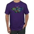 thumbnail image 1 of Wild Bobby, Colorful Rainbow Patterned Butterfly Animal Lover Men's Graphic T-Shirt, Purple, 2XL, 1 of 3