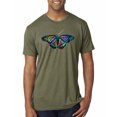 thumbnail image 1 of Wild Bobby, Colorful Rainbow Patterned Butterfly Animal Lover Mens Premium Tri Blend T-Shirt, Military Green, Medium, 1 of 3