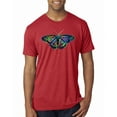 thumbnail image 1 of Wild Bobby, Colorful Rainbow Patterned Butterfly Animal Lover Mens Premium Tri Blend T-Shirt, Vintage Red, X-Large, 1 of 3